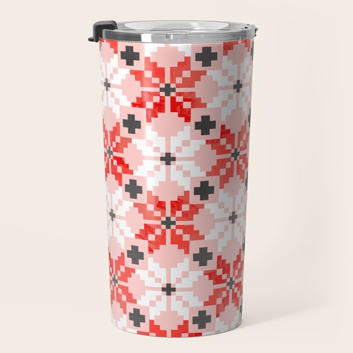 Christmas Quilt - pattern no2 Travel Mug Gallery Image 3