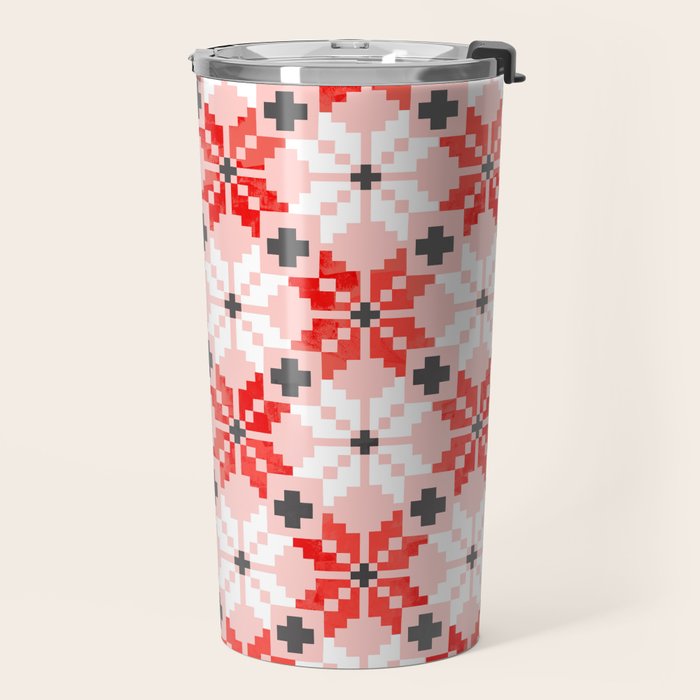 Christmas Quilt - pattern no2 Travel Mug Gallery Image 2