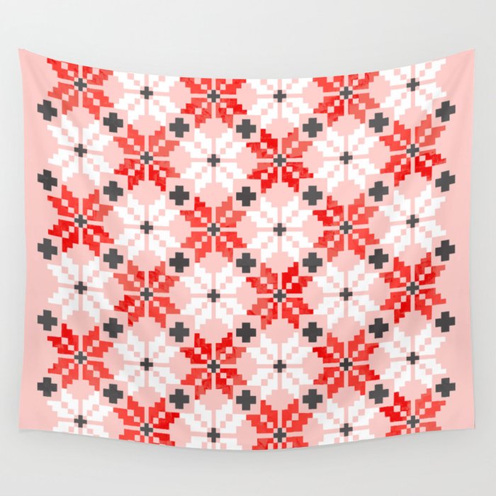 Christmas Quilt - pattern no2 Wall Tapestry Gallery Image 1