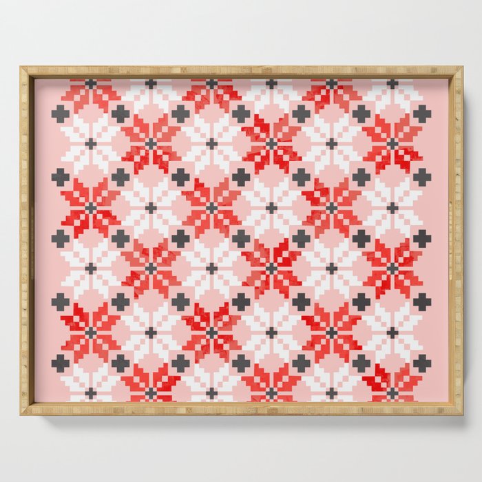 Christmas Quilt - pattern no2 Serving Tray Gallery Image 1