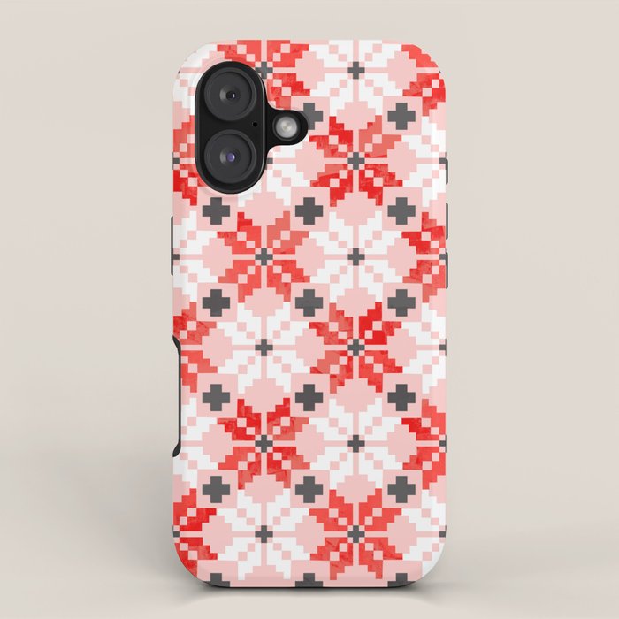 Christmas Quilt - pattern no2 iPhone Case Gallery Image 1