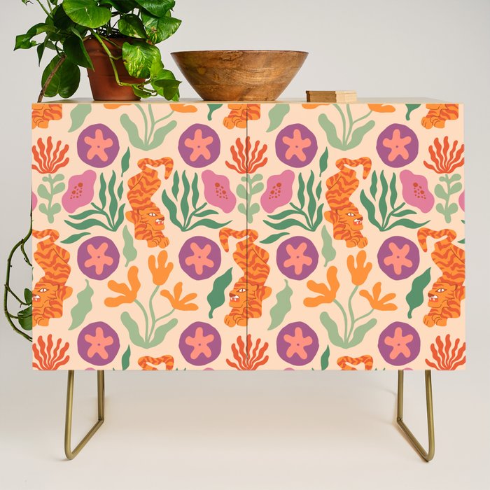 Whimsical and Fierce! // Tiger Pattern Credenza Gallery Image 1