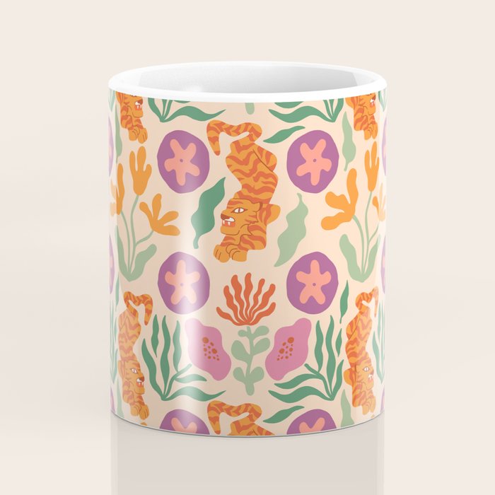 Whimsical and Fierce! // Tiger Pattern Coffee Mug Gallery Image 4