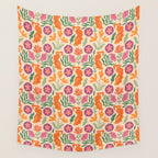 Whimsical and Fierce! // Tiger Pattern Wall Tapestry Gallery Image 4