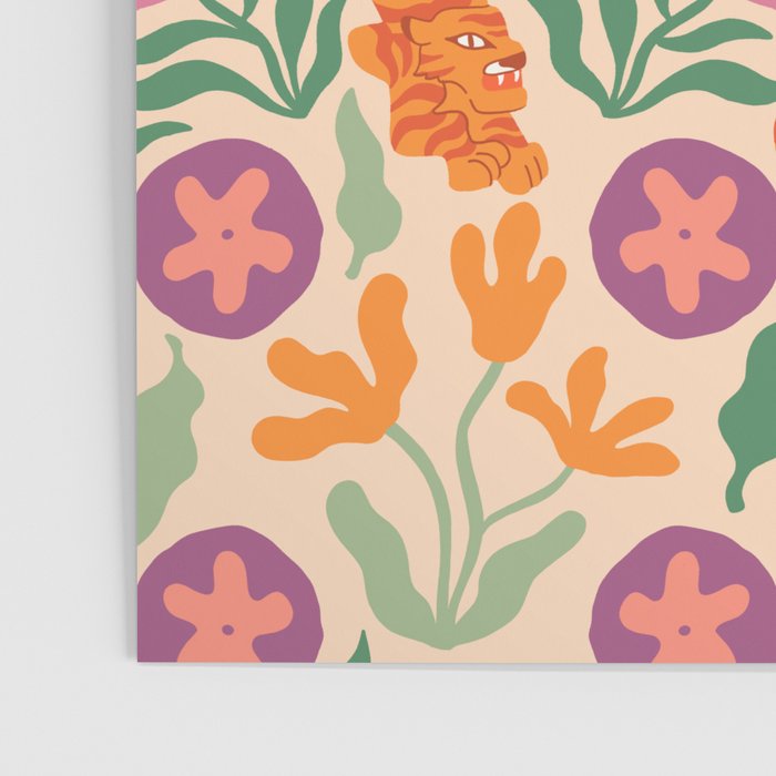 Whimsical and Fierce! // Tiger Pattern Poster Gallery Image 3