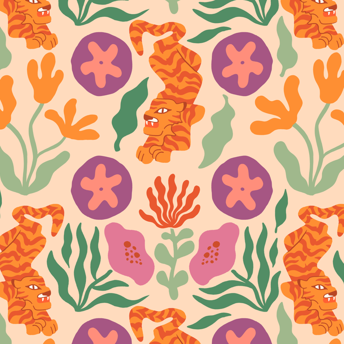 Whimsical and Fierce! // Tiger Pattern Coffee Mug Gallery Image 2