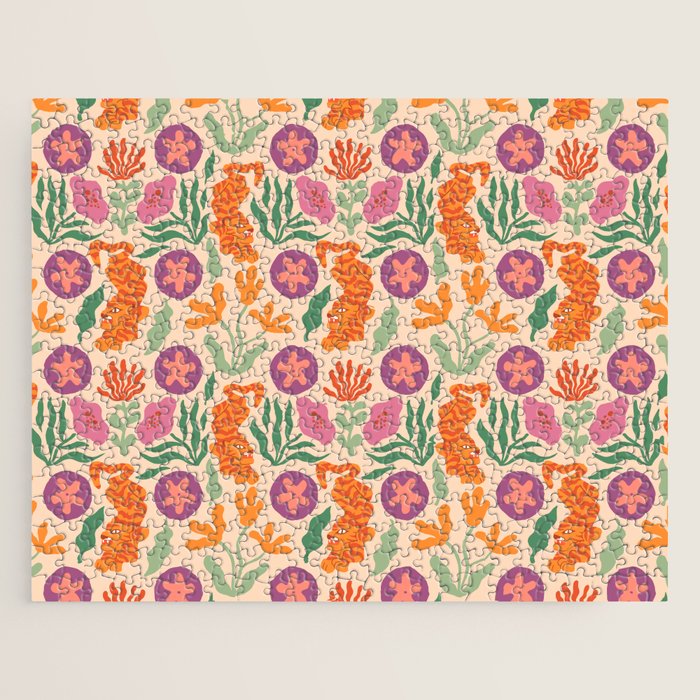 Whimsical and Fierce! // Tiger Pattern Jigsaw Puzzle Gallery Image 1