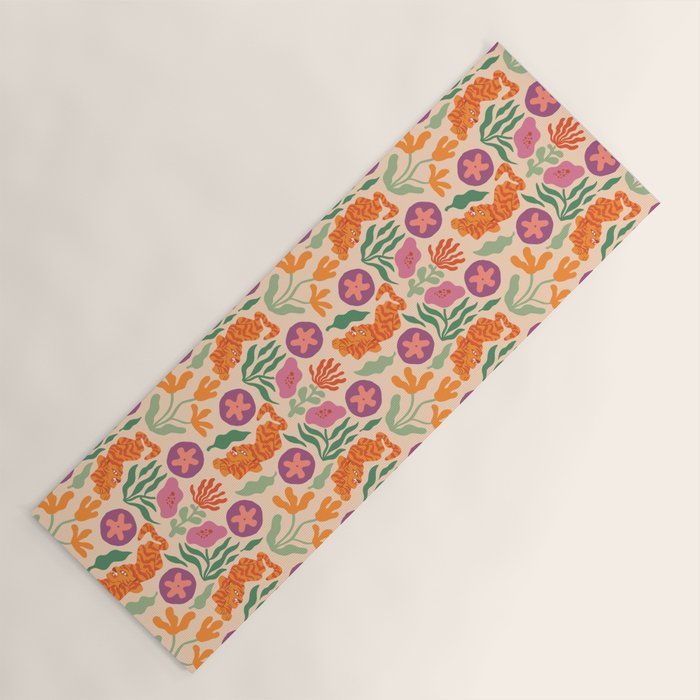 Whimsical and Fierce! // Tiger Pattern Yoga Mat Gallery Image 1