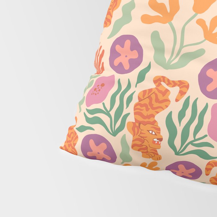 Whimsical and Fierce! // Tiger Pattern Pillow Sham Gallery Image 4