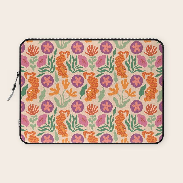 Whimsical and Fierce! // Tiger Pattern Laptop Sleeve Gallery Image 1