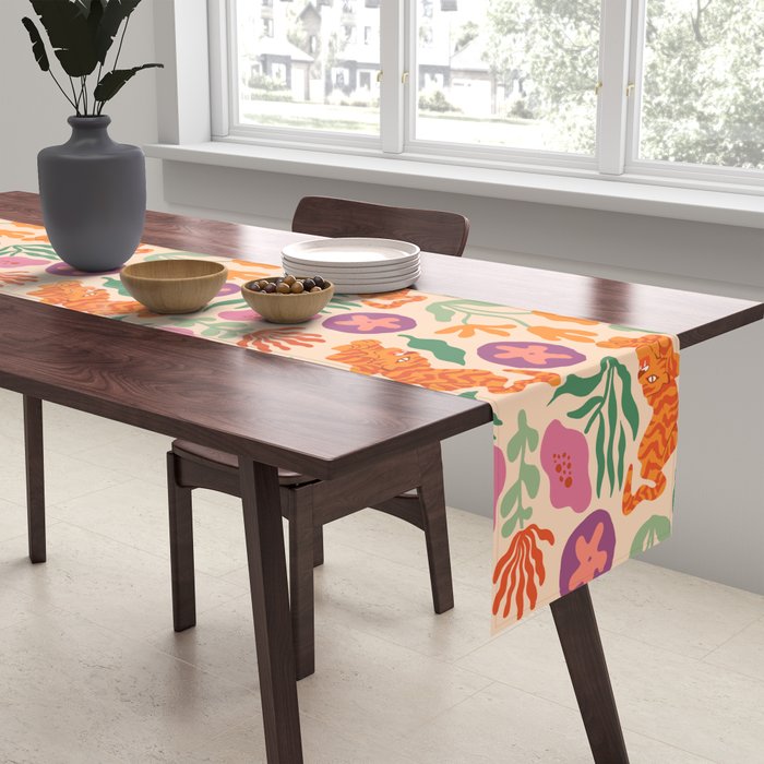Whimsical and Fierce! // Tiger Pattern Table Runner Gallery Image 2