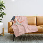 Dancing woman with flowers Throw Blanket Gallery Image 1