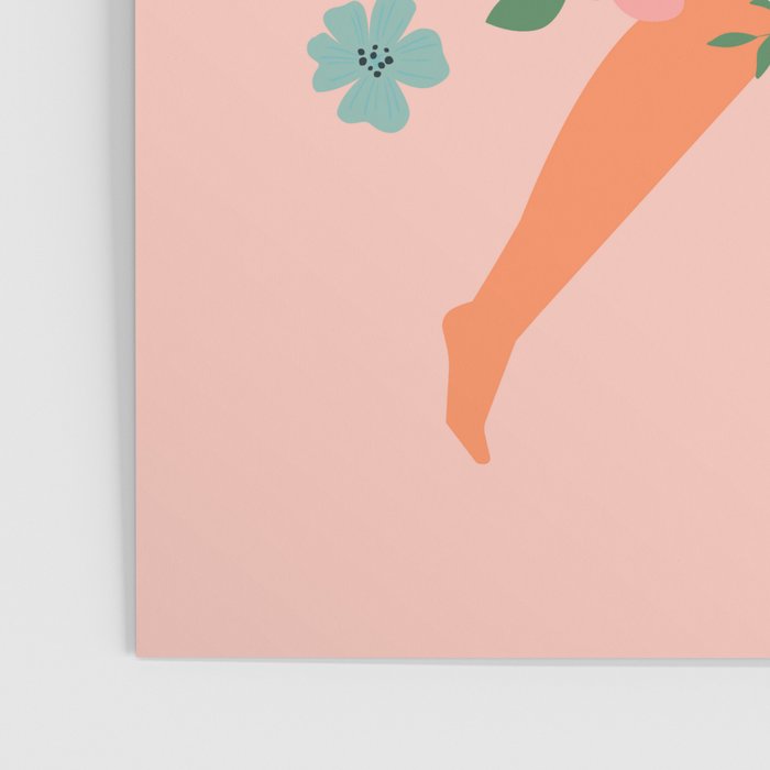 Dancing woman with flowers Poster Gallery Image 3