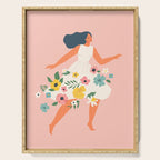 Dancing woman with flowers Serving Tray Gallery Image 1