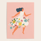 Dancing woman with flowers Poster Gallery Image 4