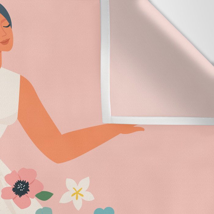 Dancing woman with flowers Wall Tapestry Gallery Image 3