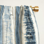 Distressed Blue and White Watercolor Stripe Window Curtain Gallery Image 2
