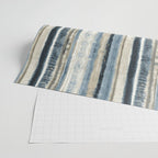 Distressed Blue and White Watercolor Stripe Wrapping Paper Gallery Image 2