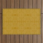 Celestial Stars Art, Mustard Yellow, Boho Wall Art Outdoor Rug Gallery Image 1