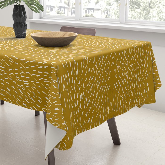 Celestial Stars Art, Mustard Yellow, Boho Wall Art Tablecloth Gallery Image 3