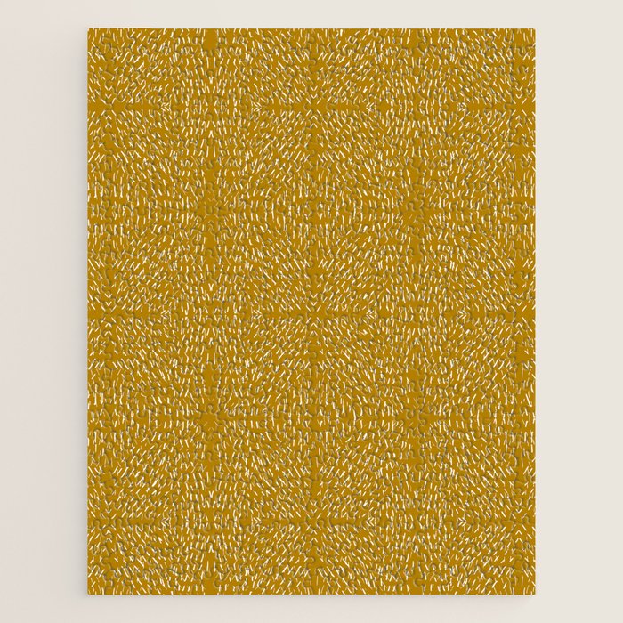 Celestial Stars Art, Mustard Yellow, Boho Wall Art Jigsaw Puzzle Gallery Image 1