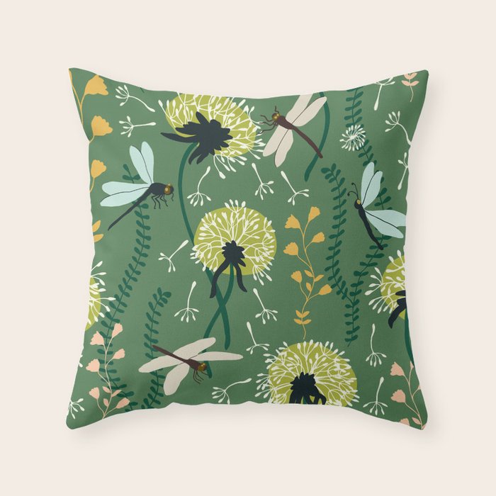 Dandelion Day - Meadow Throw Pillow Gallery Image 6
