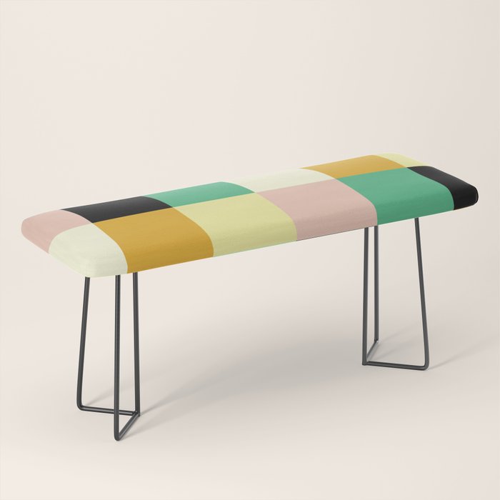 Bold Colorful Checks Pattern - Large XXXIII Bench Gallery Image 1