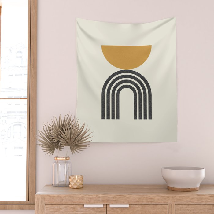 Mid century modern - half sun arch Wall Tapestry Gallery Image 2