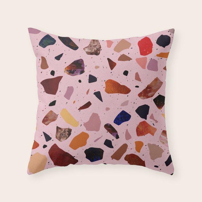 Terrazzo Rosé Throw Pillow Gallery Image 6