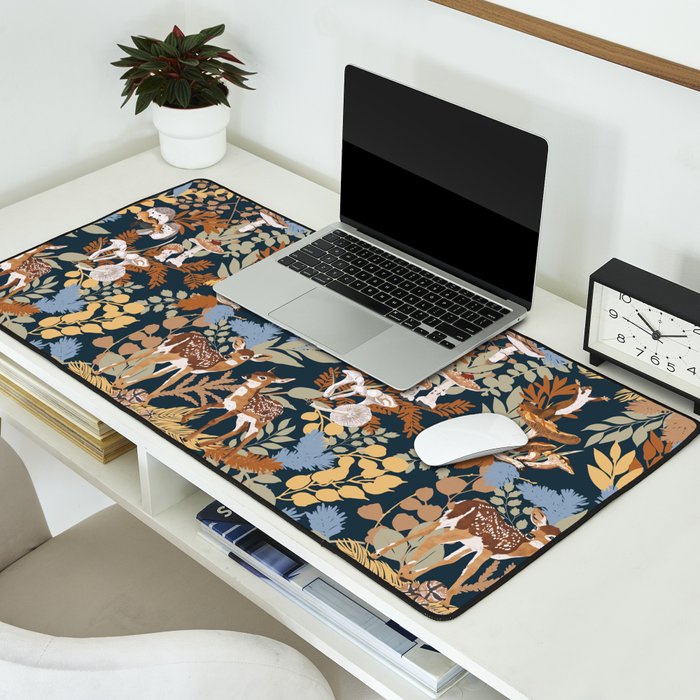 Colorful Dark Forest Animals B Desk Mat Gallery Image 2