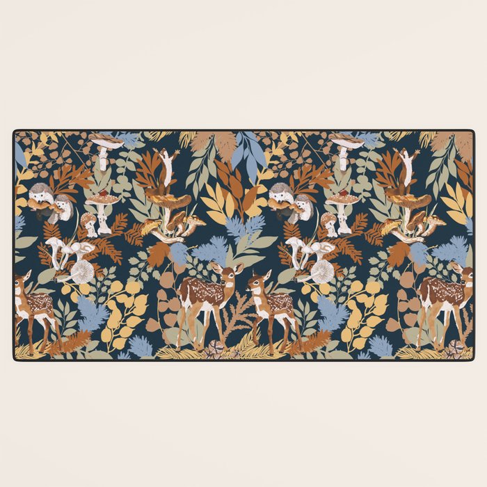 Colorful Dark Forest Animals B Desk Mat Gallery Image 3