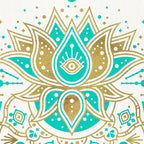 Sacred Lotus Mandala - Turquoise & Gold Palette Coffee Mug Gallery Image 2