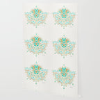 Sacred Lotus Mandala - Turquoise & Gold Palette Wallpaper Gallery Image 2