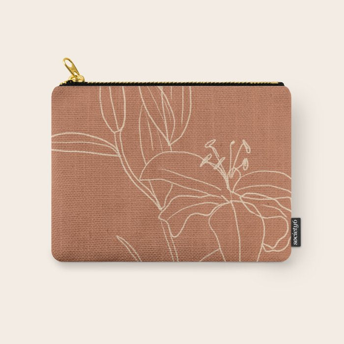 Lily Flower Line Drawing 2 Carry All Pouch Gallery Image 1