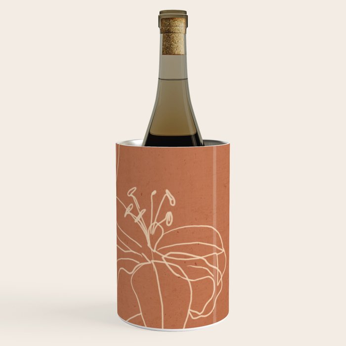  Lily Flower Line Drawing 2 Wine Chiller Gallery Image 3