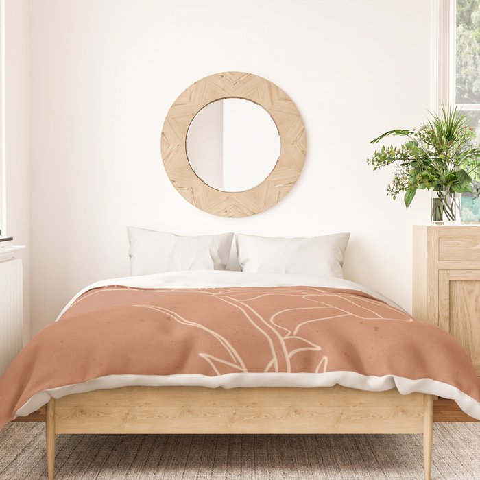  Lily Flower Line Drawing 2 Duvet Cover Gallery Image 3