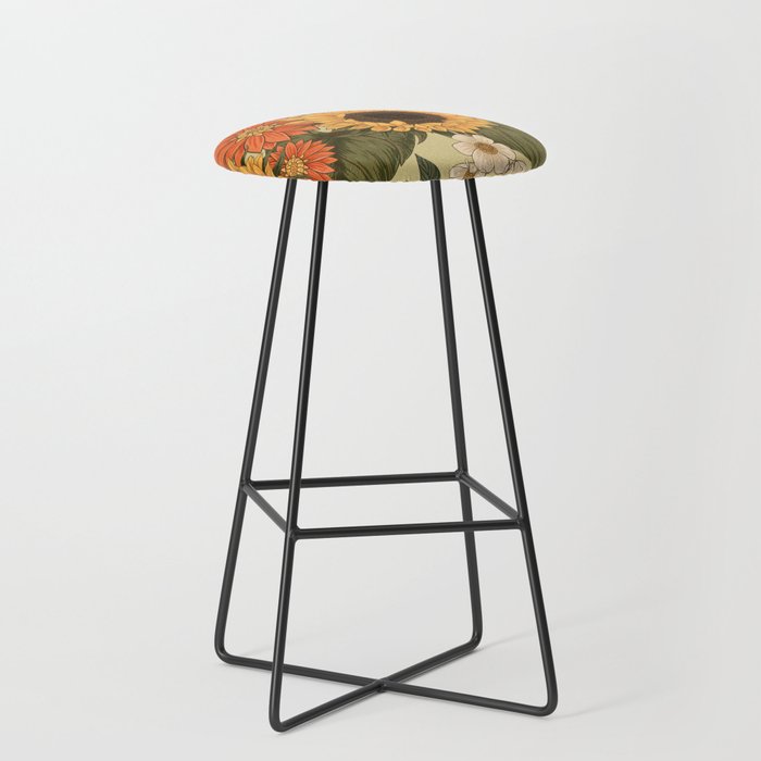 Sunflowers - Tranquill Green Stool Gallery Image 1
