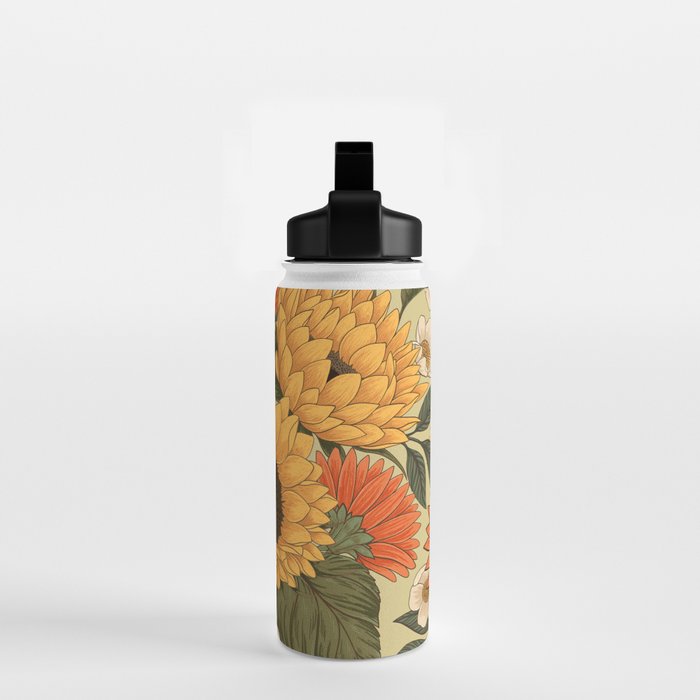 Sunflowers - Tranquill Green Water Bottle Gallery Image 2