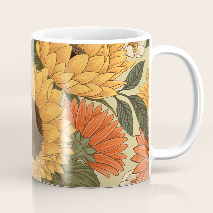 Sunflowers - Tranquill Green Coffee Mug Gallery Image 1