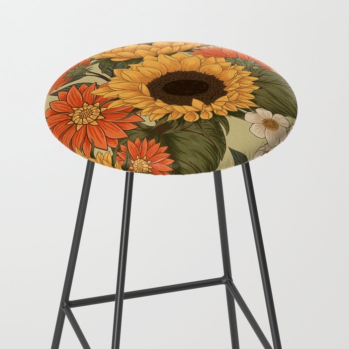 Sunflowers - Tranquill Green Stool Gallery Image 2
