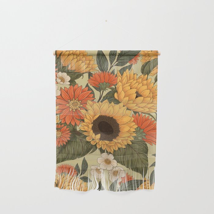 Sunflowers - Tranquill Green Wall Hanging Gallery Image 1