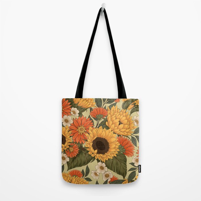 Sunflowers - Tranquill Green Tote Bag Gallery Image 2