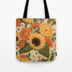 Sunflowers - Tranquill Green Tote Bag Gallery Image 1
