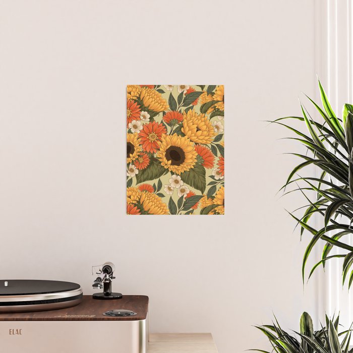 Sunflowers - Tranquill Green Poster Gallery Image 2