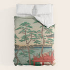 Spring Blossoms and Pond Ukiyo-e Japanese Art Duvet Cover Gallery Image 6