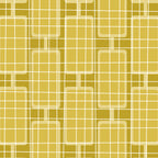 Mid Century Modern Woven Link Pattern in Olive Yellow and White Coffee Mug Gallery Image 2