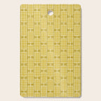 Mid Century Modern Woven Link Pattern in Olive Yellow and White Cutting Board Gallery Image 1