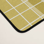 Mid Century Modern Woven Link Pattern in Olive Yellow and White Desk Mat Gallery Image 4