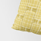 Mid Century Modern Woven Link Pattern in Olive Yellow and White Pillow Sham Gallery Image 4