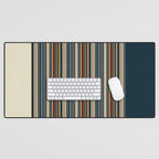 Dark Indigo Tan Stripes Desk Mat Gallery Image 1